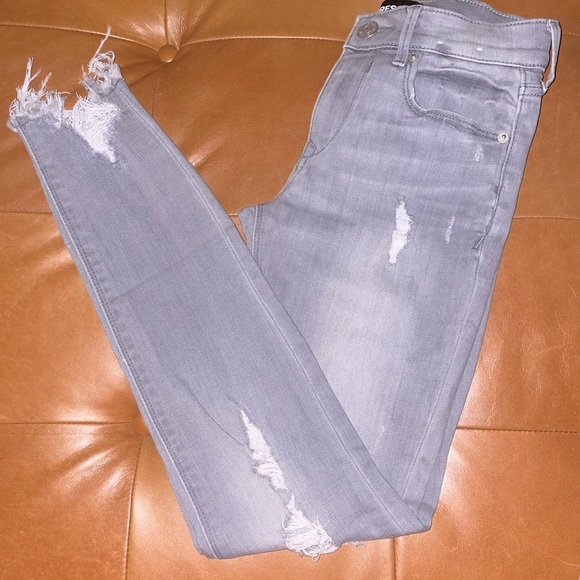 EXPRESS JEANS Distressed Cropped Legging - Sz. 0 - Picture 2 of 6